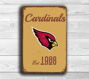 Arizona Cardinals Sign - Desert Bird Red Logo Graphic, Heat Resistant UV Guard, Sleek Southwestern Styling, Modern Sports Bar Wall Ornament - 16-x-12