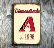 Arizona Diamondbacks Sign - Desert Snake Retro Design, Sedona Red Hues, Vintage Diamond Motif, Architectural Quality Outdoor Marker - 14-x-10