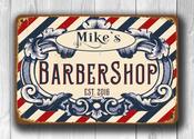 Personalized Barbershop Sign – Great Gift Decor, Vintage Aluminum Composite, Full Color UV Print, Durable Aluminum Composite, High Humidity Ready - 16-x-12
