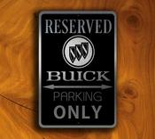 Buick Reserved Parking Sign – Brushed Metal Finish, Indoor Outdoor Display, Brand Logo Artwork, Great Gift for Garage Owners - 14-x-10 image
