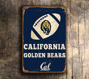 CALIFORNIA GOLDEN BEARS Sign – Vintage Game Day Wall Sign, Full Color UV Print, Aluminum Composite Aluminum Composite Metal Finish - 9-x-6