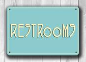 Classic chic Style Restrooms Sign – Rustic Vintage Business Sign, Full Color UV Protected Print, Durable Aluminum Composite, Punched Holes Easy Mount - 20-x-14-inches image