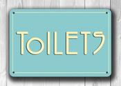 Classic Chic Toilets Sign – Rustic Vintage Business Sign, Full Color UV Protected Print, Weatherproof Aluminum Composite - 36-x-24-inches /  image