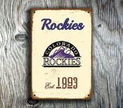Colorado Rockies Sign - Mile High Purple Mountain Plaque, Sharp Detailed Logo, Weatherproof Construction, Bold Silver &amp; Black Colors - 9-x-6