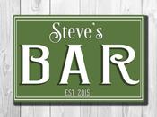Personalized Bar Sign – Great Gift Decor, Vintage Aluminum Composite, UV Protected Print, Weather Ready Aluminum Composite, Indoor Outdoor Use - 9-x-6