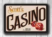Personalized Casino Night – Perfect Gift, Vintage Metal Sign, Full Color UV Print, Durable Aluminum Composite, Indoor Outdoor Use, Pre-Drilled Holes - 36-x-24-inches