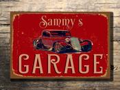 Personalized Hot Rod Garage Sign – Vintage Style Wall Decor, UV Protected Aluminum for High Humidity Areas - 16-x-12