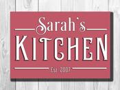 Personalized Kitchen Sign – Perfect Gift, Vintage Wall Decor, UV Protected Print, Durable Aluminum Composite, High Humidity Ready - 9-x-6