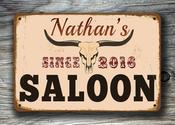 Personalized Saloon Sign – Perfect Gift, Vintage Aluminum Composite, Full Color UV Print, Durable Aluminum Composite, High Humidity Ready - 14-x-10