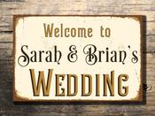 Personalized Wedding Sign – Unique Gift, Vintage Metal Sign, UV Protected Print, Weather Ready Aluminum Composite, Indoor Outdoor Use - 12-x-8