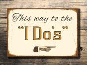 Wedding Reception Sign With Arrow – Great Gift Decor, Vintage Wall Decor, Full Color UV Print, Weather Ready Aluminum Composite, Indoor Outdoor Use - 14-x-10 / 