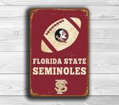 FLORIDA STATE Seminoles Sign – Classic Vintage Team Sign, UV Protected Fade Resistant Print, Aluminum Composite Aluminum Composite Metal Finish - 20-x-14-inches