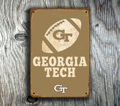 Georgia Tech Sign Vintage style – UV Protected Full Color Print, Weatherproof Aluminum Composite Composite Metal Finish, Indoor Outdoor Use - 9-x-6