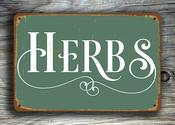 Herbs Kitchen Sign – Vintage Style Metal Wall Plaque, UV Protected Full Color Print, Vibrant Kitchen Décor, Green Signs - 14-x-10