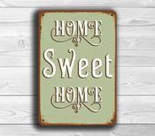Home Sweet Home Sign – Vintage Style Metal Wall Sign, Fade Resistant UV Print, Durable Aluminum Composite, Indoor Outdoor Ready - 14-x-10inches