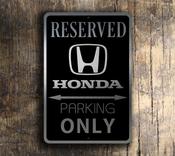 Honda Parking Only Sign - Honda Signs – Premium Brushed Metal, Indoor Outdoor Ready, Official Logo Design, Perfect Man Cave Decor - 16-x-12 image