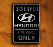 Hyundai Parking Only Sign - Hyundai Signs – Brushed Metal Finish, Indoor Outdoor Ready, Brand Logo Artwork, Great Gift for Garage Owners - 12-x-8 image