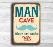 Man Cave Signs – Unique Gift, Vintage Wall Decor, Full Color UV Print, Durable Aluminum Composite, Indoor Outdoor Use, Pre-Drilled Holes - 16-x-12