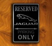 Jaguar Parking Only Sign - Jaguar Signs – Brushed Metal Finish, Indoor Outdoor Ready, Brand Logo Artwork, Perfect Man Cave Decor - 14-x-10 image