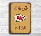 Kansas City Chiefs Sign - Kingdom Red Arrowhead Art, Full Spectrum Printing, Super Bowl Era Commemorative, High-End Den or Lounge Signage - 20-x-14-inches