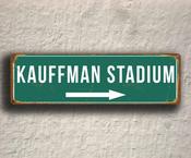 KAUFFMAN STADIUM SIGN - 24-x-8-inches