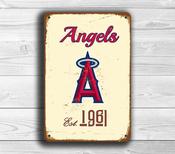 LA Angels Sign - Halos Anaheim MLB Graphic, UV Stable Vibrant Inks, Red Mascot Decor, Impact Resistant Swimming Pool Area Accent - 20-x-14-inches