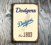 LA Dodgers Sign - Blue Heaven Vintage Poster, Rugged High-Quality Construction, Los Angeles Established Plaque, Premium California Sports Branding - 14-x-10