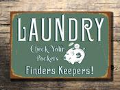 Laundry Sign – Vintage Home Decor Metal Sign, Full Color UV Protected Print, Durable Aluminum Composite, Indoor Outdoor Ready - 9-x-6