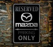 Mazda Parking Only Sign - Mazda Signs – Premium Brushed Metal, Indoor Outdoor Display, Official Logo Design, Car Lover Gift Idea - 14-x-10 image