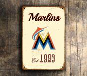 Miami Marlins Sign - South Florida Fish Plaque, Heavy Duty Hardware Ready, Marlins Park Landmark Art, Durable Game Room Identification - 36-x-24-inches