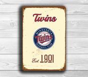 Minnesota Twins Sign - Twin Cities Pride Wall Plate, Navy &amp; Red Aesthetic, Sturdy Metal Shield, Thoughtful Present for Midwest Baseball Fans - 9-x-6