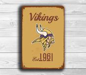 Minnesota Vikings Sign - Skol Norseman Heritage Plaque, Vibrant Purple &amp; Gold, Scuff Resistant Surface, Authentic Viking Era Decorative Sign - 36-x-24-inches