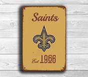 New Orleans Saints Sign - Fleur De Lis Bayou Motif, Elegant Gold &amp; Black Palette, Who Dat Nation Theme, Premium Interior Decoration for Patios - 9-x-6