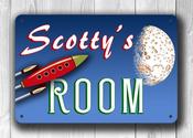Blue Personalized Boys Room Sign – Vintage Bedroom Wall Decor, UV Protected Fade Resistant Print, Aluminum Composite, Two Pre-Drilled Mounting Holes - 14-x-10