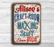 Personalized Craft Room Sign – Perfect Gift, Vintage Aluminum Composite, UV Protected Print, Durable Aluminum Composite, Indoor Outdoor Use - 20-x-14-inches