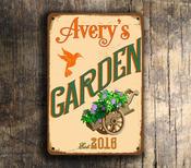 Personalized Garden Sign – Vintage Outdoor Garden Sign, UV Protected Full Color Print, All-Weather Aluminum Composite, Indoor Outdoor Use - 20-x-14-inches