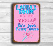Personalized Girls Room Sign – Vintage Style Metal Sign, UV Protected Full Color Print, Aluminum Composite, Easy Mount Pre-Drilled Holes - 16-x-12