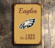 Philadelphia Eagles Sign - Fly Eagles Fly Midnight Green Plaque, Sharp Detailed Logo, Philly Pride Art, Permanent High Gloss Interior Signage - 9-x-6