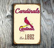 St Louis Cardinals Sign - Birds on the Bat Plaque, Traditional Font Layout, Red &amp; White Keepsake, Sturdy Workshop Identification - 36-x-24-inches
