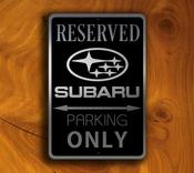Subaru Parking Only Sign – Brushed Metal Finish, Indoor Outdoor Ready, Official Logo Design, Car Lover Gift Idea - 12-x-8 image