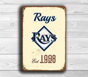 Tampa Bay Rays Sign - Sunshine State Flapjack Art, High Contrast Graphics, Tropics Theme Decor, Long Lasting Metal Plate for Fan Zones - 16-x-12