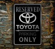 Toyota Parking Only Sign - Toyota Signs – Brushed Metal Finish, Indoor Outdoor Ready, Automotive Logo Decor - 16-x-12 image