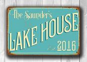 Personalized Lake House Sign – Unique Gift, Vintage Aluminum Composite, UV Protected Print, Durable Aluminum Composite, High Humidity Ready - 36-x-24-inches