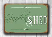 Garden Shed Sign – Vintage Garden Wall Decor, UV Protected Full Color Print, All-Weather Aluminum Composite, Pre-Drilled Holes for Easy Mounting - 16-x-12