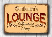 Gentlemen'S Lounge Sign – Perfect Gift, Vintage Metal Sign, Full Color UV Print, Weather Ready Aluminum Composite, High Humidity Ready - 36-x-24-inches
