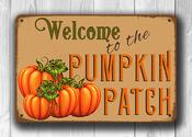 Pumpkin Patch Sign - Pumpkin Signs – Vintage Garden Wall Decor, UV Protected Full Color Print, Weatherproof Waterproof Aluminum Composite - 16-x-12