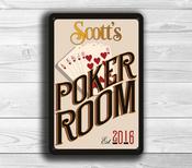 Custom Poker Room Sign - 36-x-24-inches
