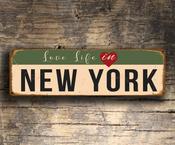 Love Life In New York Sign – Full Color UV Protected Print, Durable Aluminum Composite, Indoor Outdoor Use, NY Decor, Easy Mount Pre-Drilled Holes - 12" x 4"