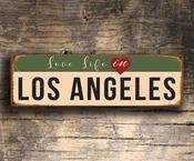 Love Life In Los Angeles Sign – Full Color UV Protected Print, LA Décor, Weather Ready Aluminum Composite, Indoor Outdoor Use, Easy Mount Pre-Drilled Holes - 20" x 6"