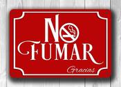 No Fumar Sign – Vintage Style Metal Sign, Full Color UV Print, Weatherproof Aluminum Composite, Holes Punched for Easy Installation - 16-x-12 image
